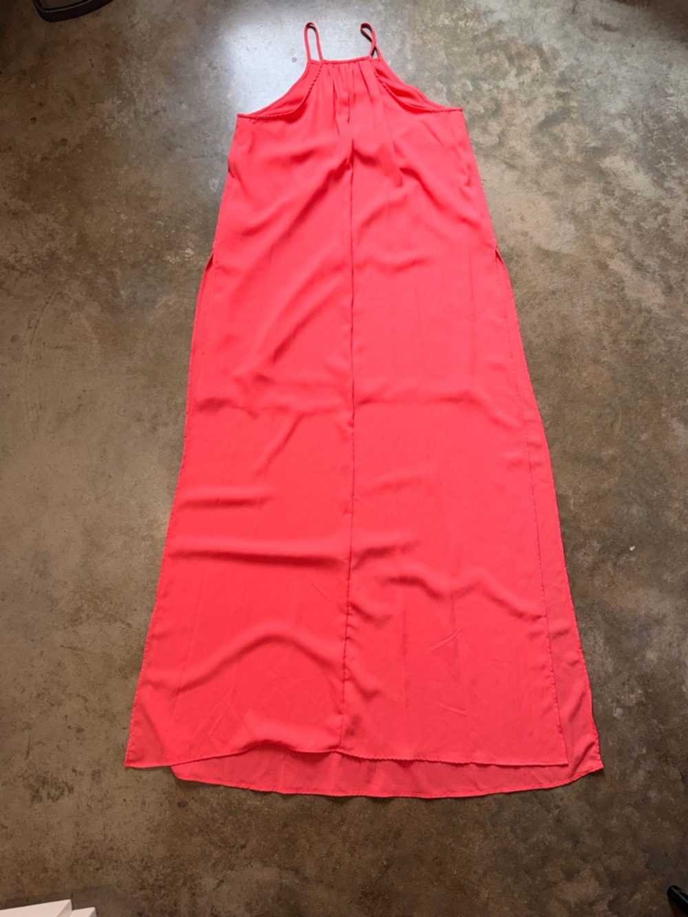 Gianni Bini Coral-Red Maxi Slip Dress - Picture 2 of 10